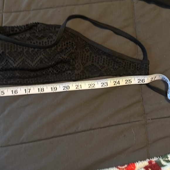 No Boundaries Womens Black Lace Halter Bikini Swimsuit Top Large (11-13) - Picture 6 of 7